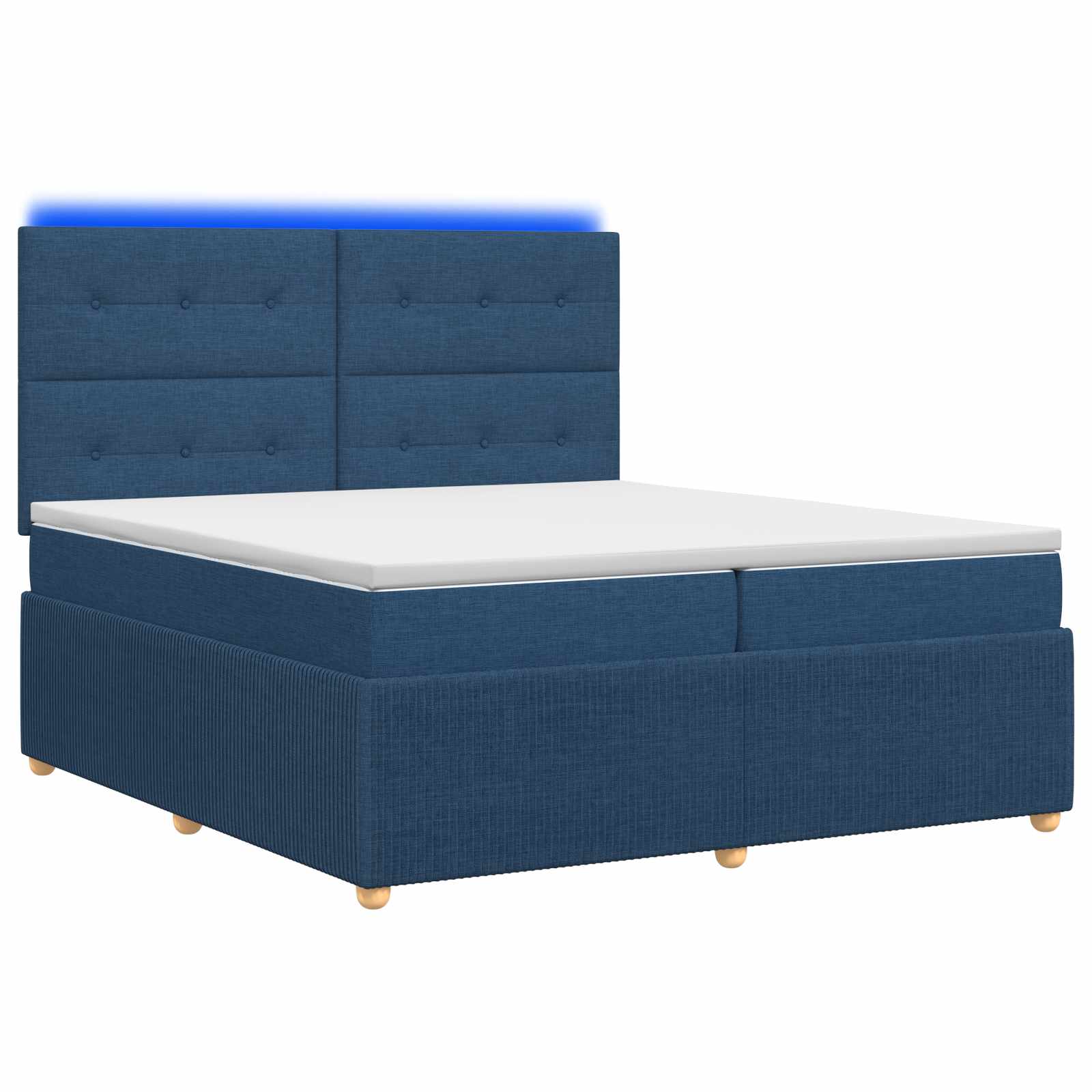 vidaXL Łóżko z box spring LED z materacem niebieski 200 x 200 cm
