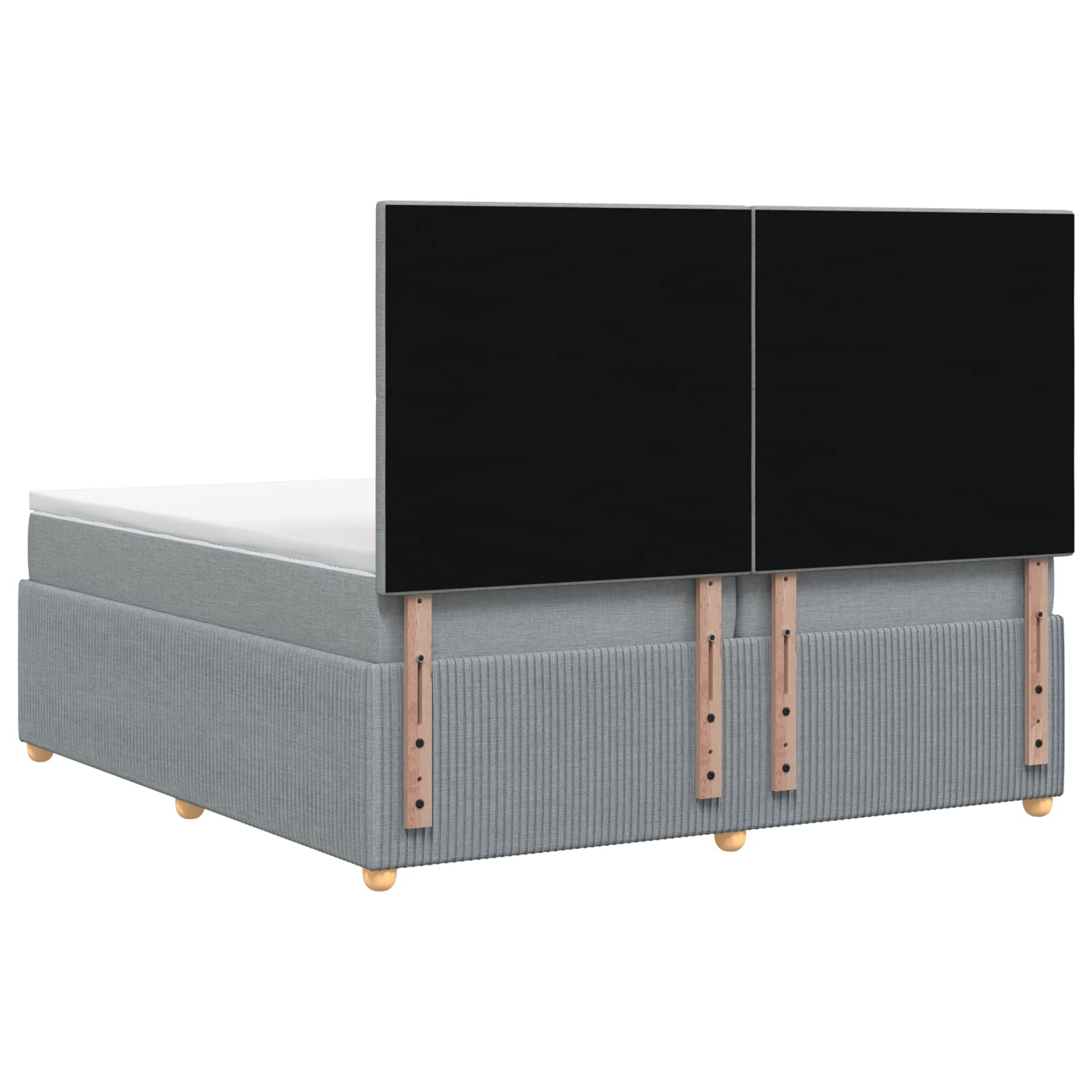 vidaXL Łóżko z box spring LED z materacem jasnoszary 200 x 200 cm