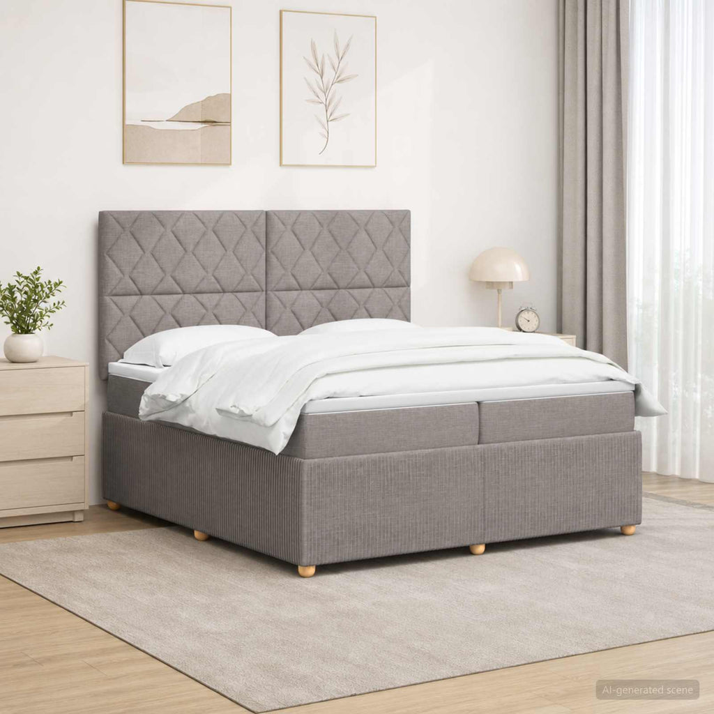vidaXL Łóżko z box spring LED z materacem Ciemnoszary 200 x 200 cm
