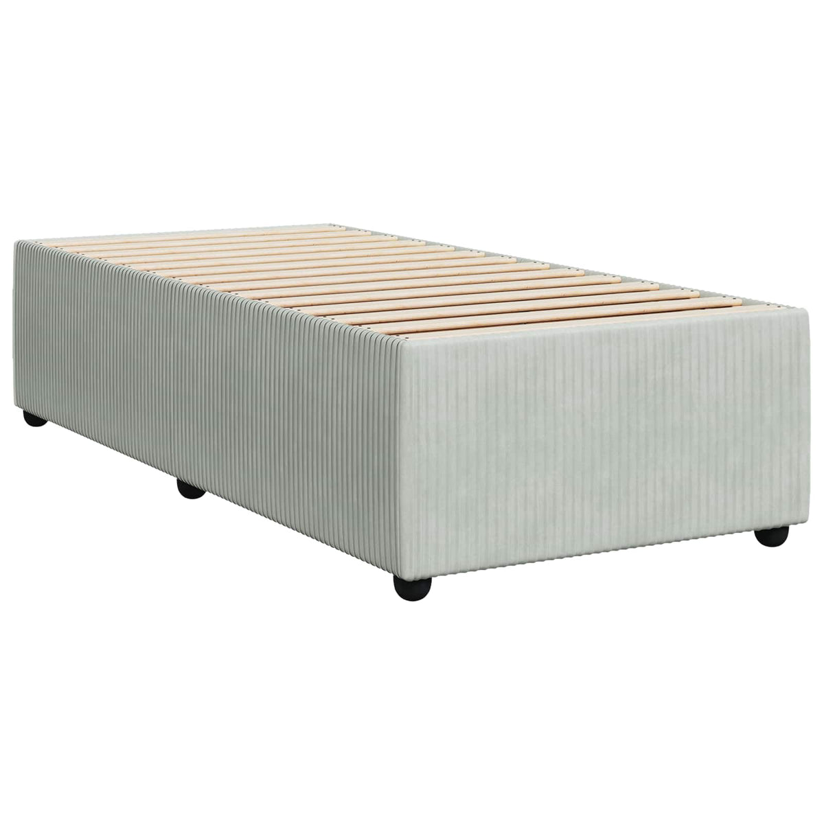 vidaXL Łóżko z box spring LED z materacem jasnoszary 80 x 200 cm Welur
