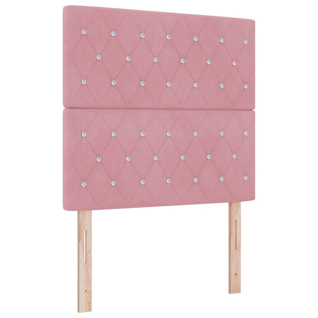 vidaXL Łóżko z box spring LED z materacem różowy 80 x 200 cm Welur