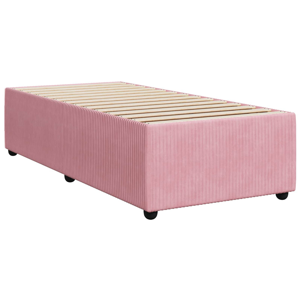 vidaXL Łóżko z box spring LED z materacem różowy 80 x 200 cm Welur