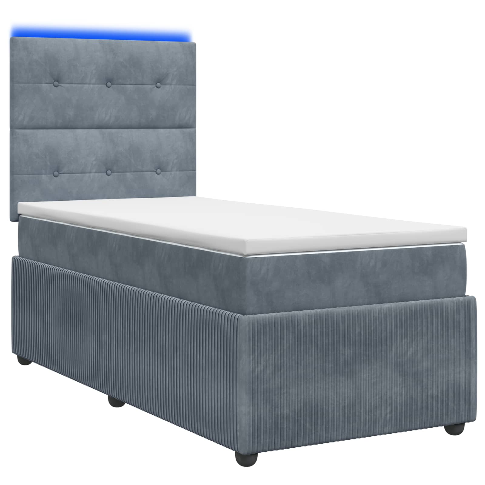 vidaXL Łóżko z box spring LED z materacem ciemnoszary 80 x 200 cm