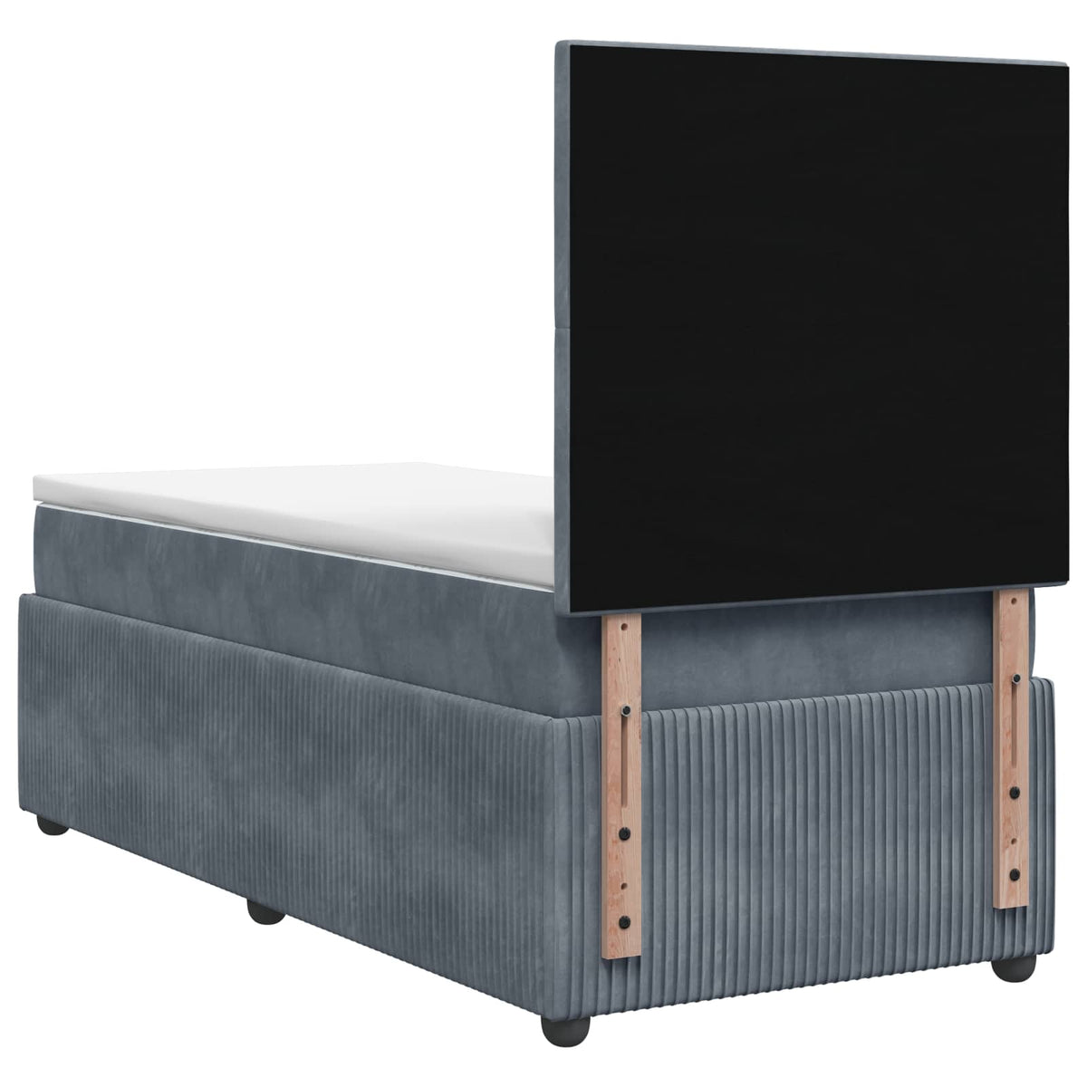 vidaXL Łóżko z box spring LED z materacem ciemnoszary 80 x 200 cm