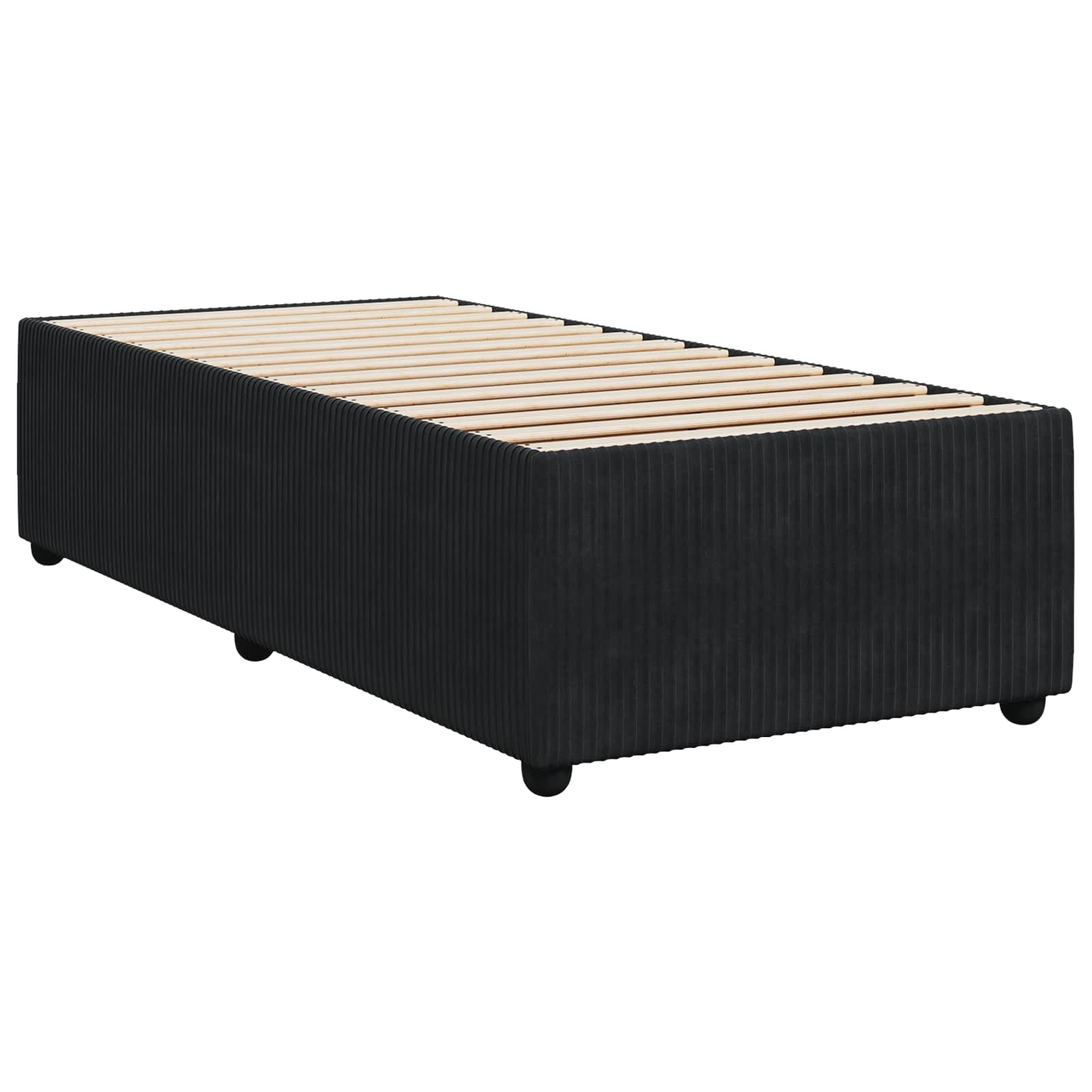 vidaXL Łóżko z box spring LED z materacem Czarny 80 x 200 cm Welur