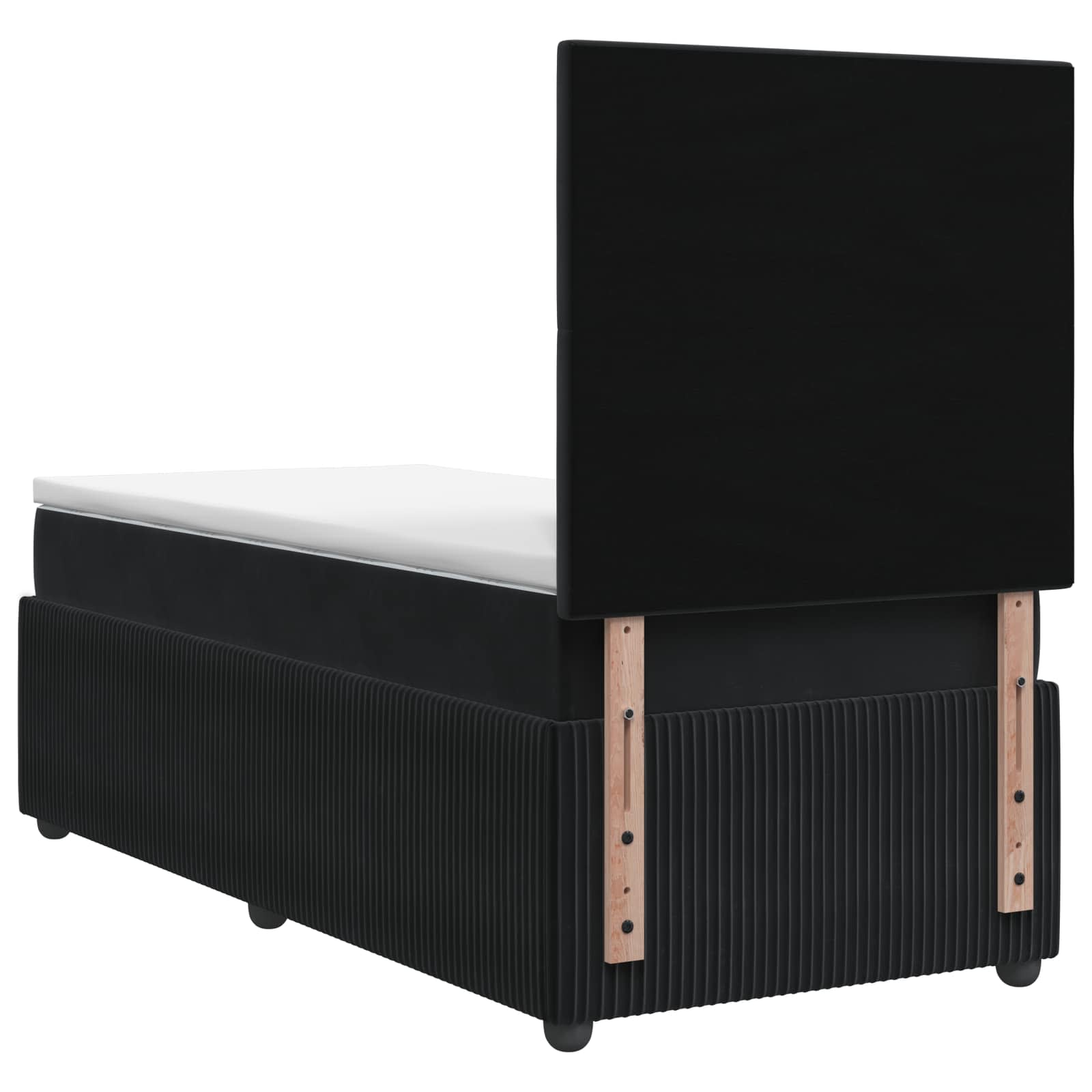 vidaXL Łóżko z box spring LED z materacem Czarny 80 x 200 cm Welur