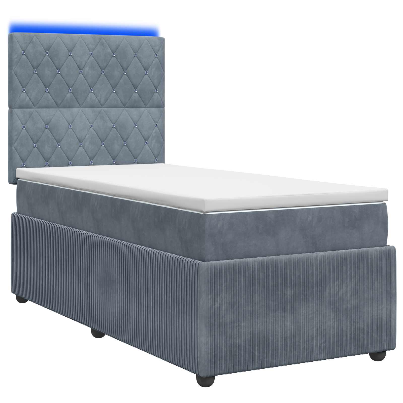 vidaXL Łóżko z box spring LED z materacem ciemnoszary 100 x 200 cm