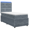 vidaXL Łóżko z box spring LED z materacem ciemnoszary 100 x 200 cm