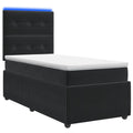 vidaXL Łóżko z box spring LED z materacem Czarny 100 x 200 cm Welur