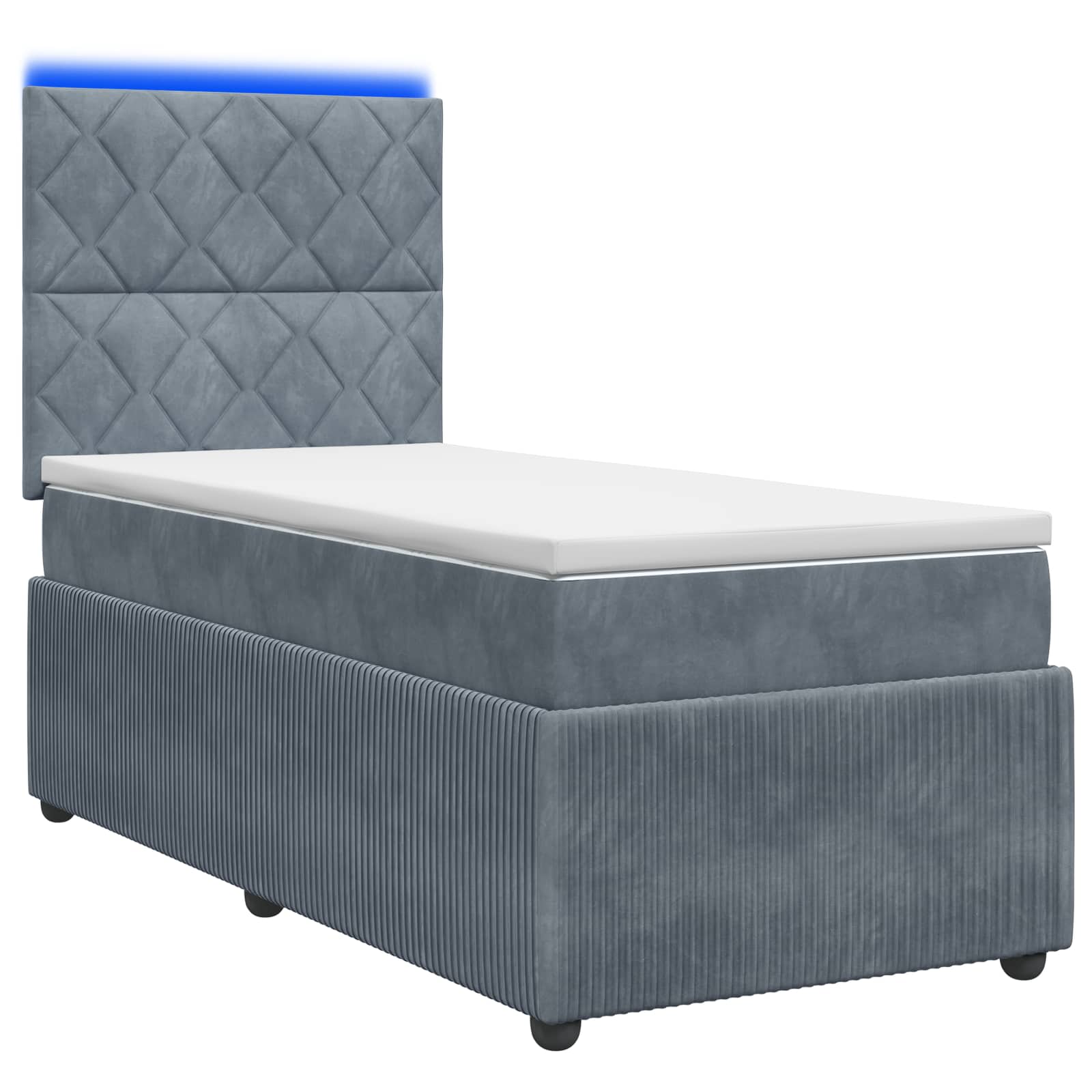 vidaXL Łóżko z box spring LED z materacem ciemnoszary 100 x 200 cm