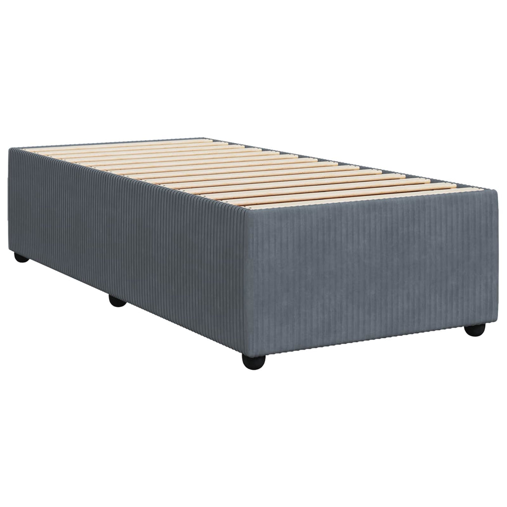 vidaXL Łóżko z box spring LED z materacem ciemnoszary 100 x 200 cm