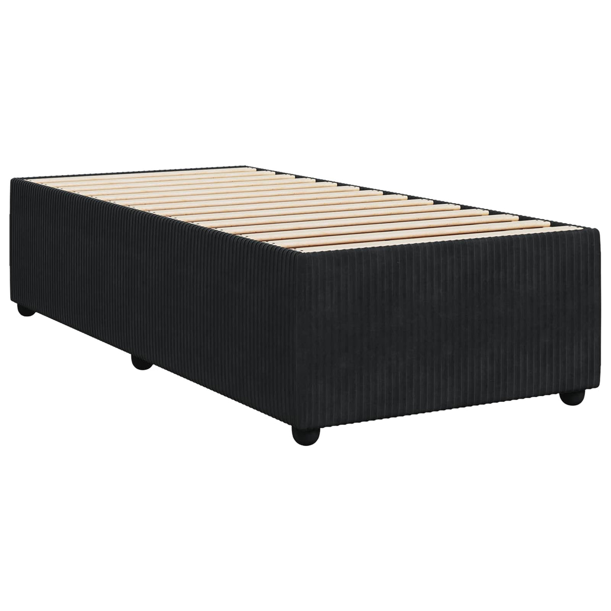 vidaXL Łóżko z box spring LED z materacem Czarny 100 x 200 cm Welur