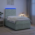 vidaXL Łóżko z box spring LED z materacem jasnoszary 120 x 200 cm