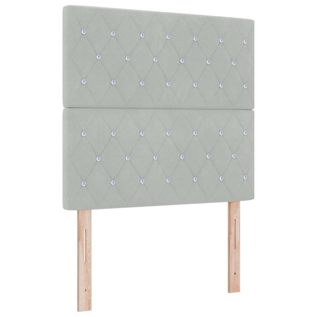 vidaXL Łóżko z box spring LED z materacem jasnoszary 120 x 190 cm