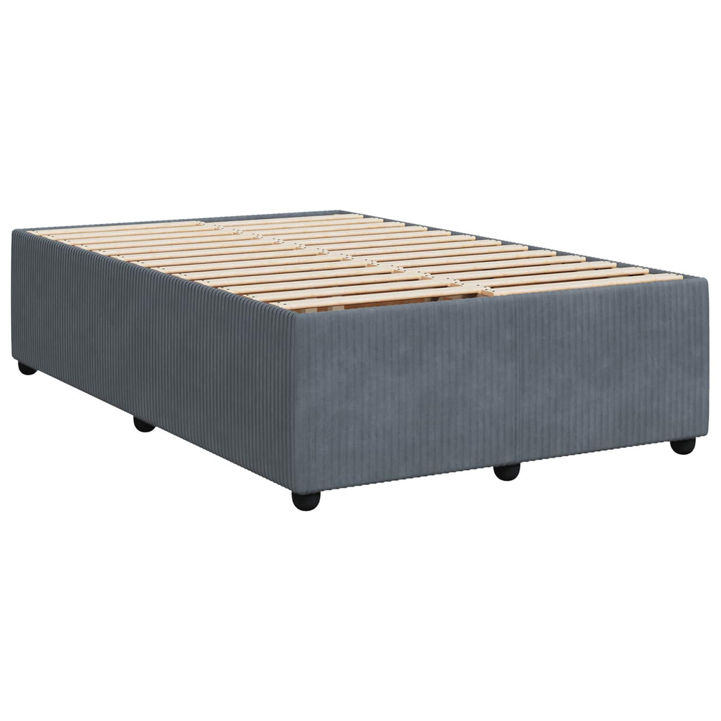 vidaXL Łóżko z box spring LED z materacem ciemnoszary 120 x 190 cm