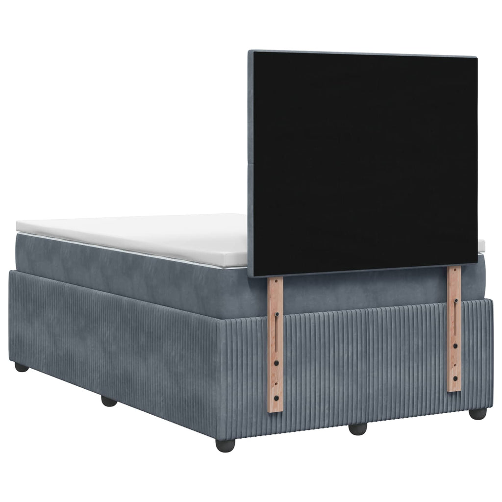 vidaXL Łóżko z box spring LED z materacem ciemnoszary 120 x 190 cm