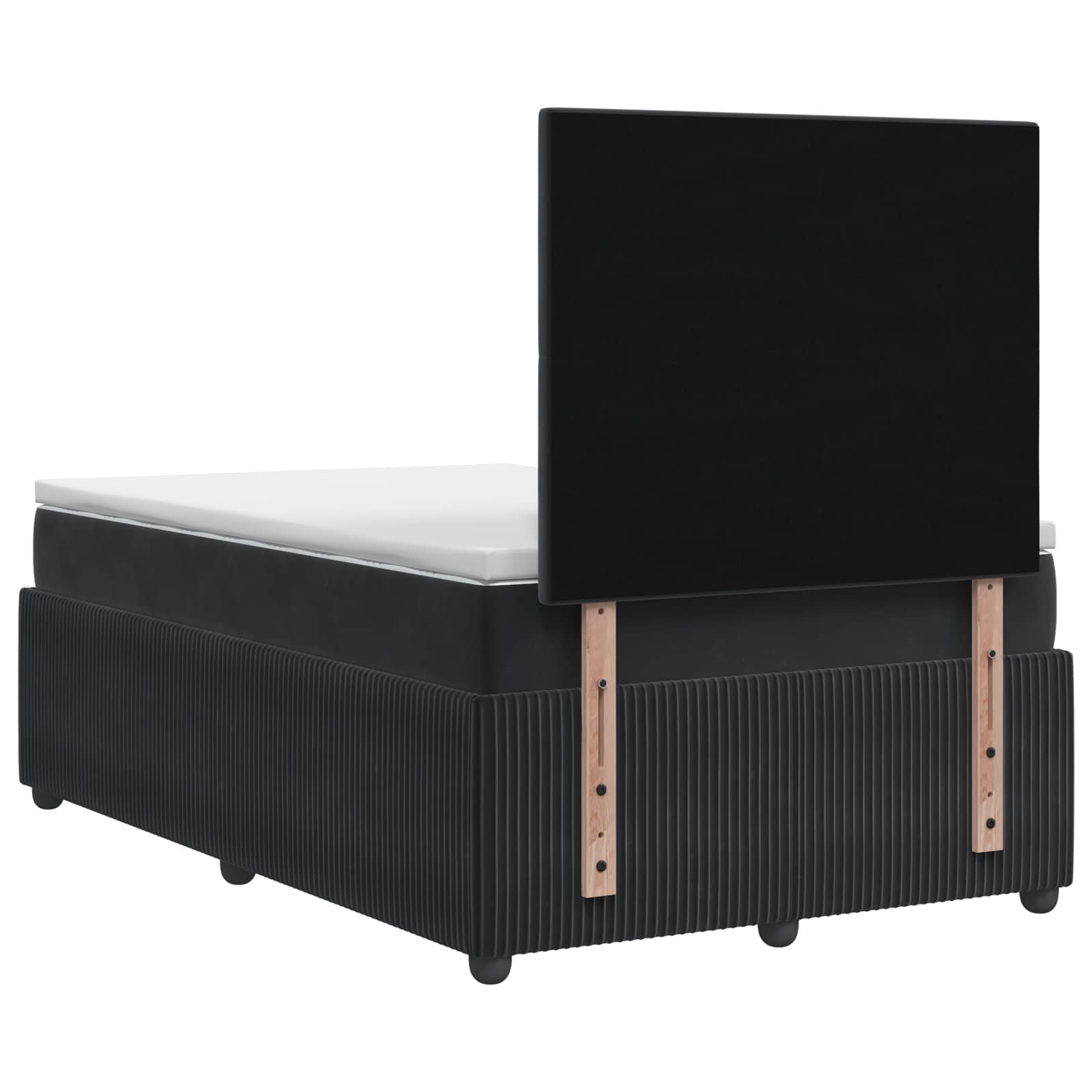 vidaXL Łóżko z box spring LED z materacem Czarny 120 x 190 cm Welur