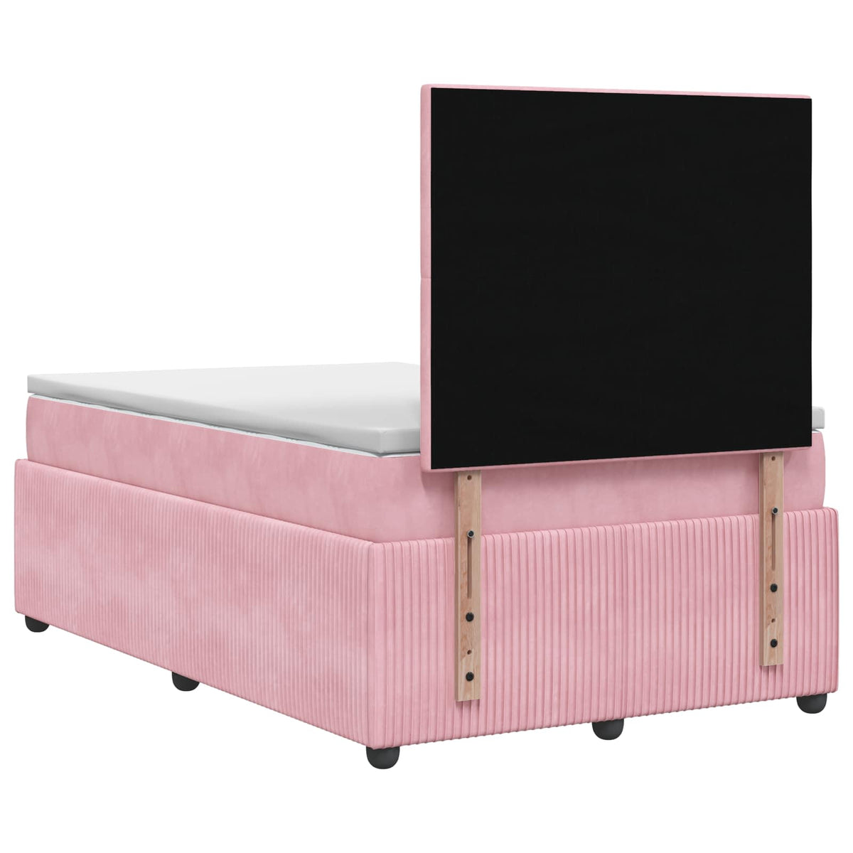 vidaXL Łóżko z box spring LED z materacem różowy 120 x 190 cm Welur