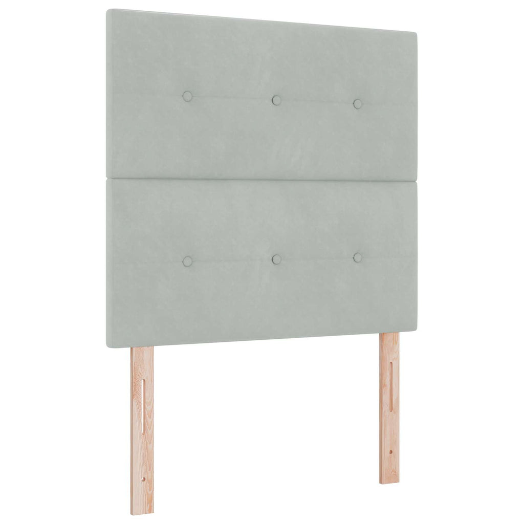 vidaXL Łóżko z box spring LED z materacem jasnoszary 120 x 190 cm