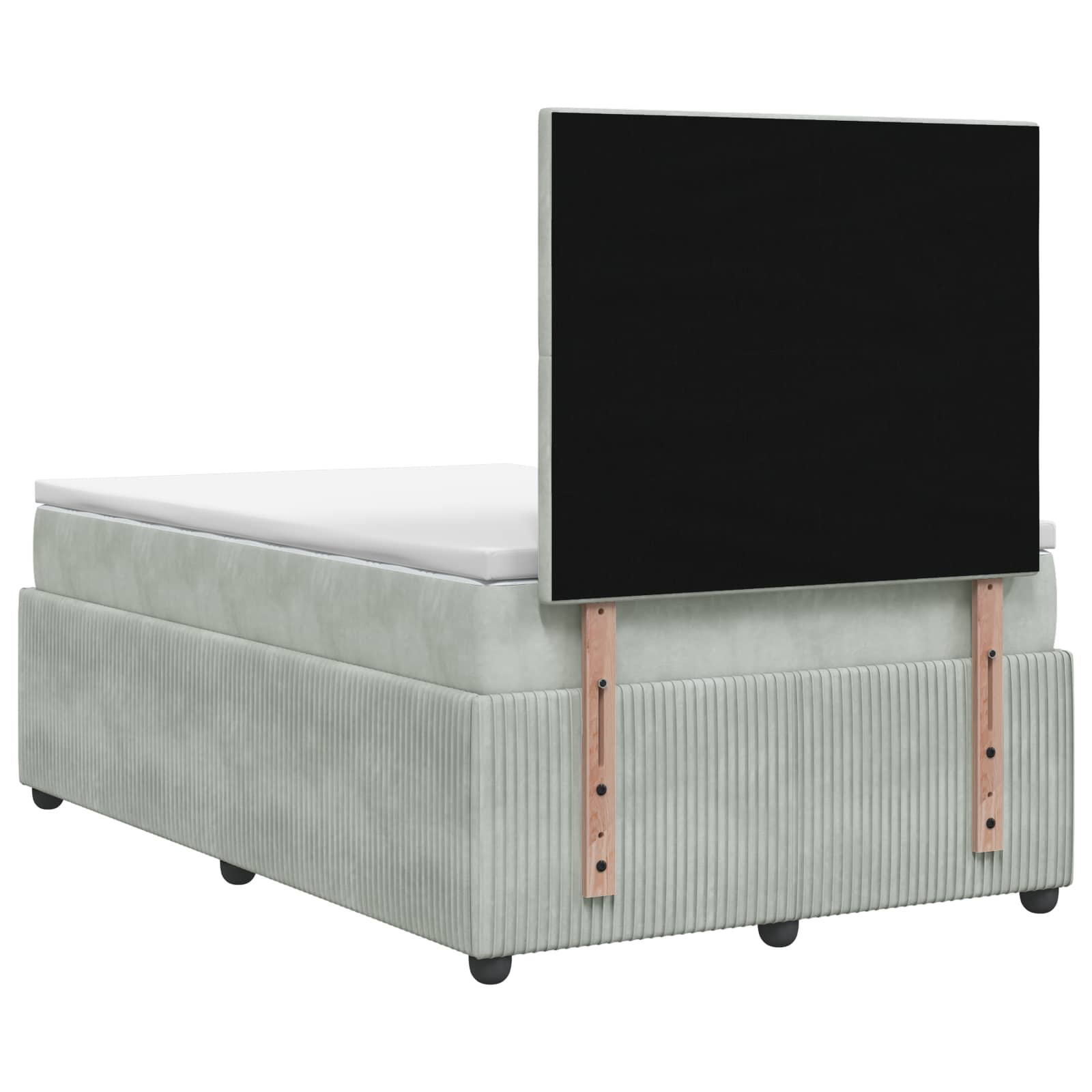 vidaXL Łóżko z box spring LED z materacem jasnoszary 120 x 190 cm