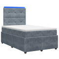 vidaXL Łóżko z box spring LED z materacem ciemnoszary 120 x 190 cm