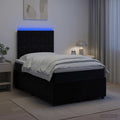 vidaXL Łóżko z box spring LED z materacem Czarny 120 x 190 cm Welur