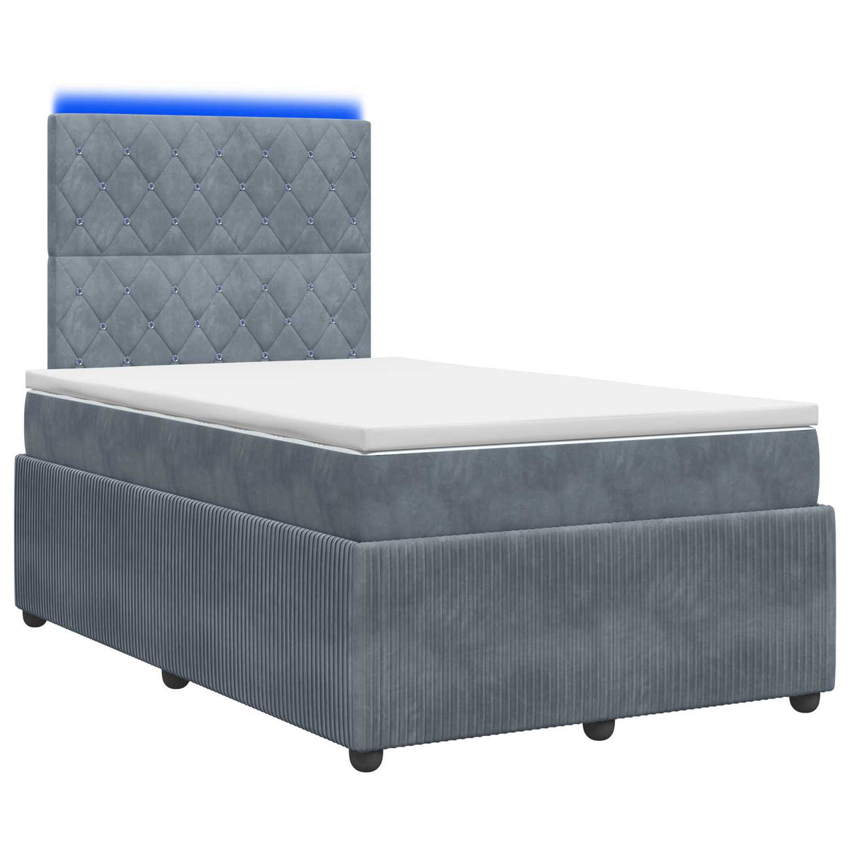 vidaXL Łóżko z box spring LED z materacem ciemnoszary 120 x 200 cm