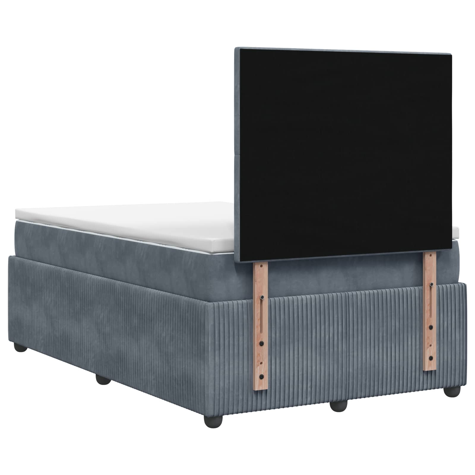 vidaXL Łóżko z box spring LED z materacem ciemnoszary 120 x 200 cm