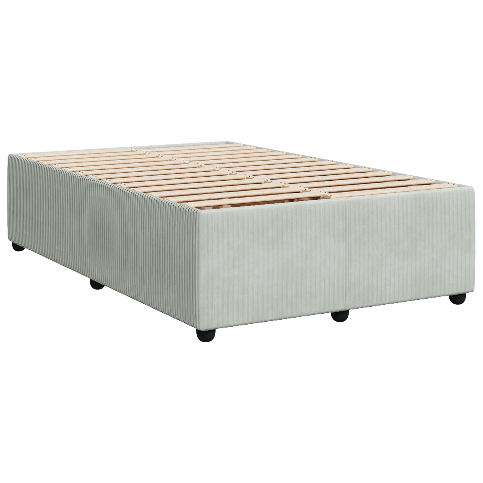 vidaXL Łóżko z box spring LED z materacem jasnoszary 120 x 200 cm
