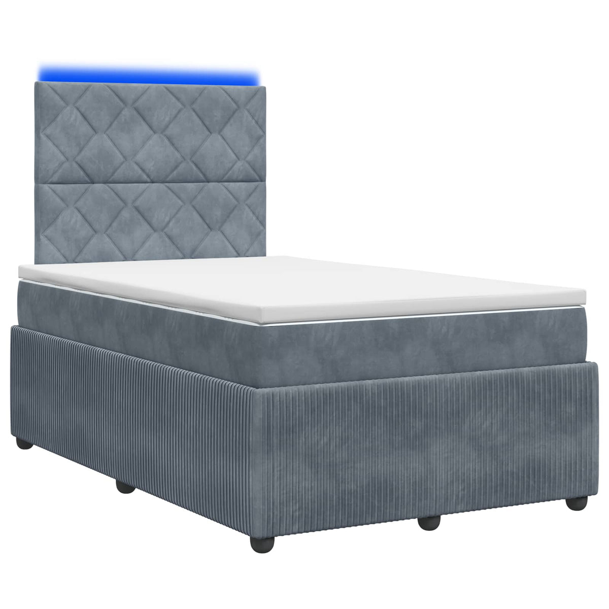 vidaXL Łóżko z box spring LED z materacem ciemnoszary 120 x 200 cm
