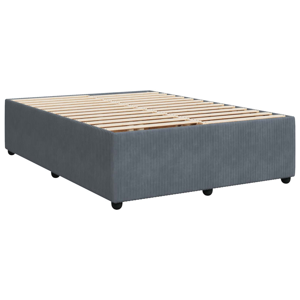 vidaXL Łóżko z box spring LED z materacem ciemnoszary 140 x 190 cm
