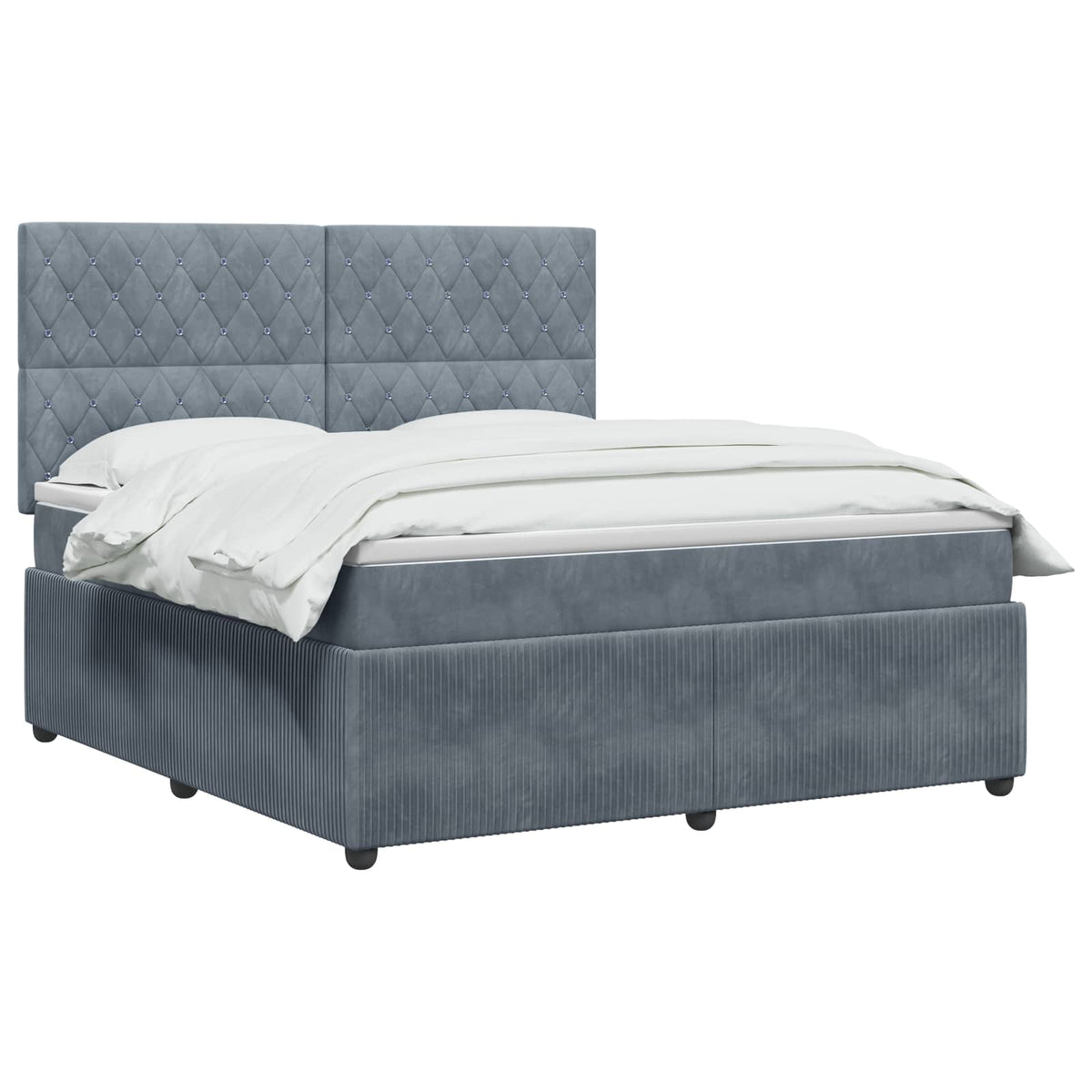 vidaXL Łóżko z box spring LED z materacem ciemnoszary 140 x 200 cm