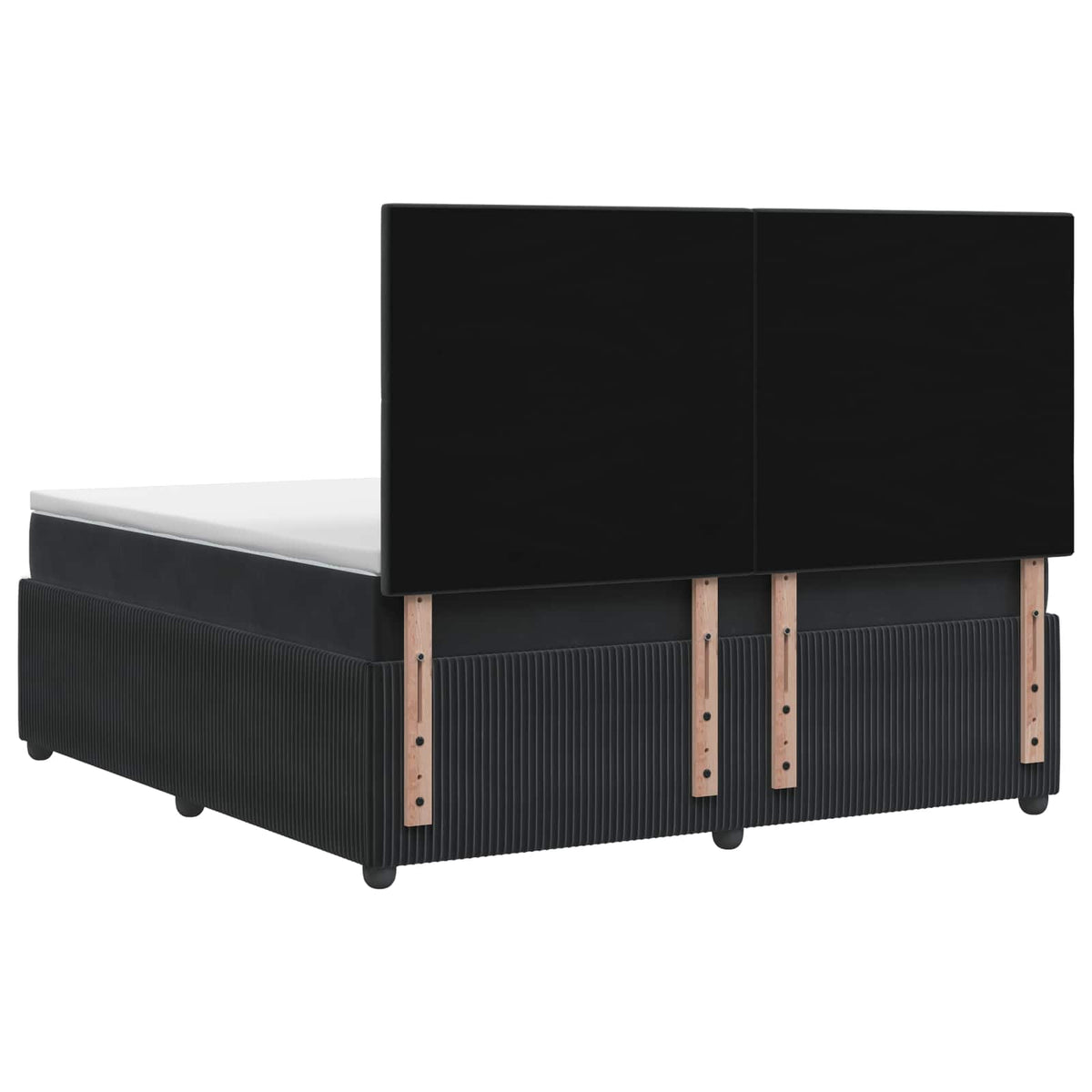 vidaXL Łóżko z box spring LED z materacem Czarny 140 x 200 cm Welur