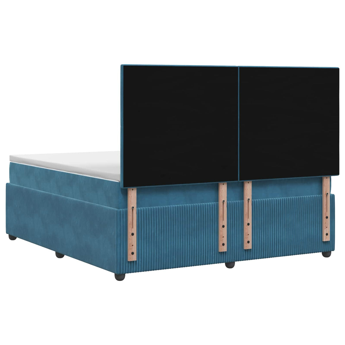 vidaXL Łóżko z box spring LED z materacem niebieski 140 x 200 cm Welur