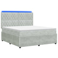 vidaXL Łóżko z box spring LED z materacem jasnoszary 160 x 200 cm