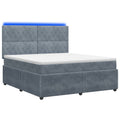 vidaXL Łóżko z box spring LED z materacem ciemnoszary 160 x 200 cm