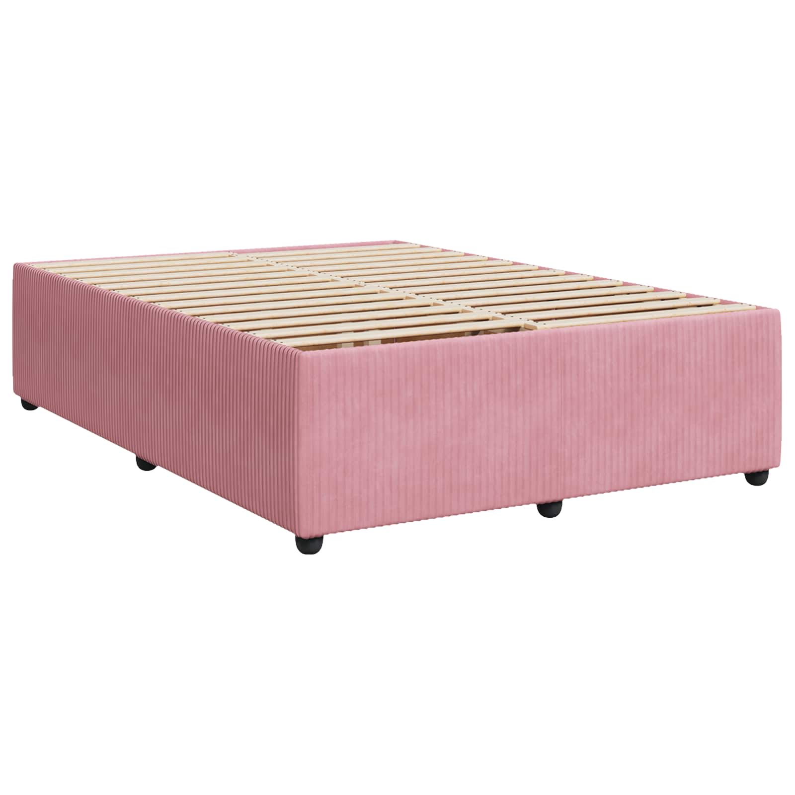 vidaXL Łóżko z box spring LED z materacem różowy 160 x 200 cm Welur