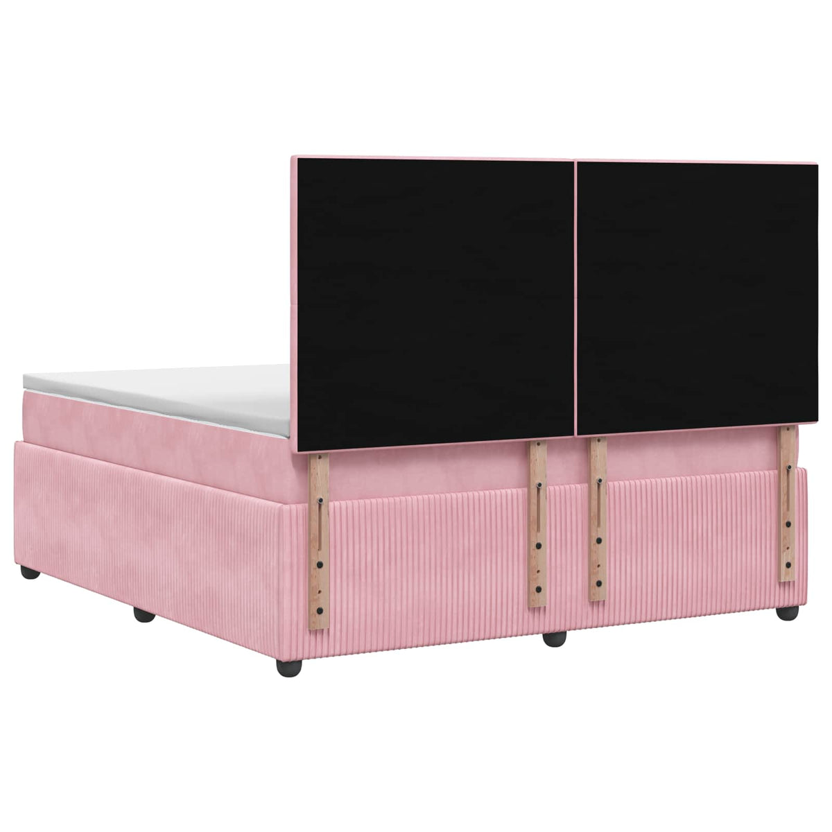 vidaXL Łóżko z box spring LED z materacem różowy 160 x 200 cm Welur