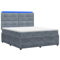 vidaXL Łóżko z box spring LED z materacem ciemnoszary 160 x 200 cm