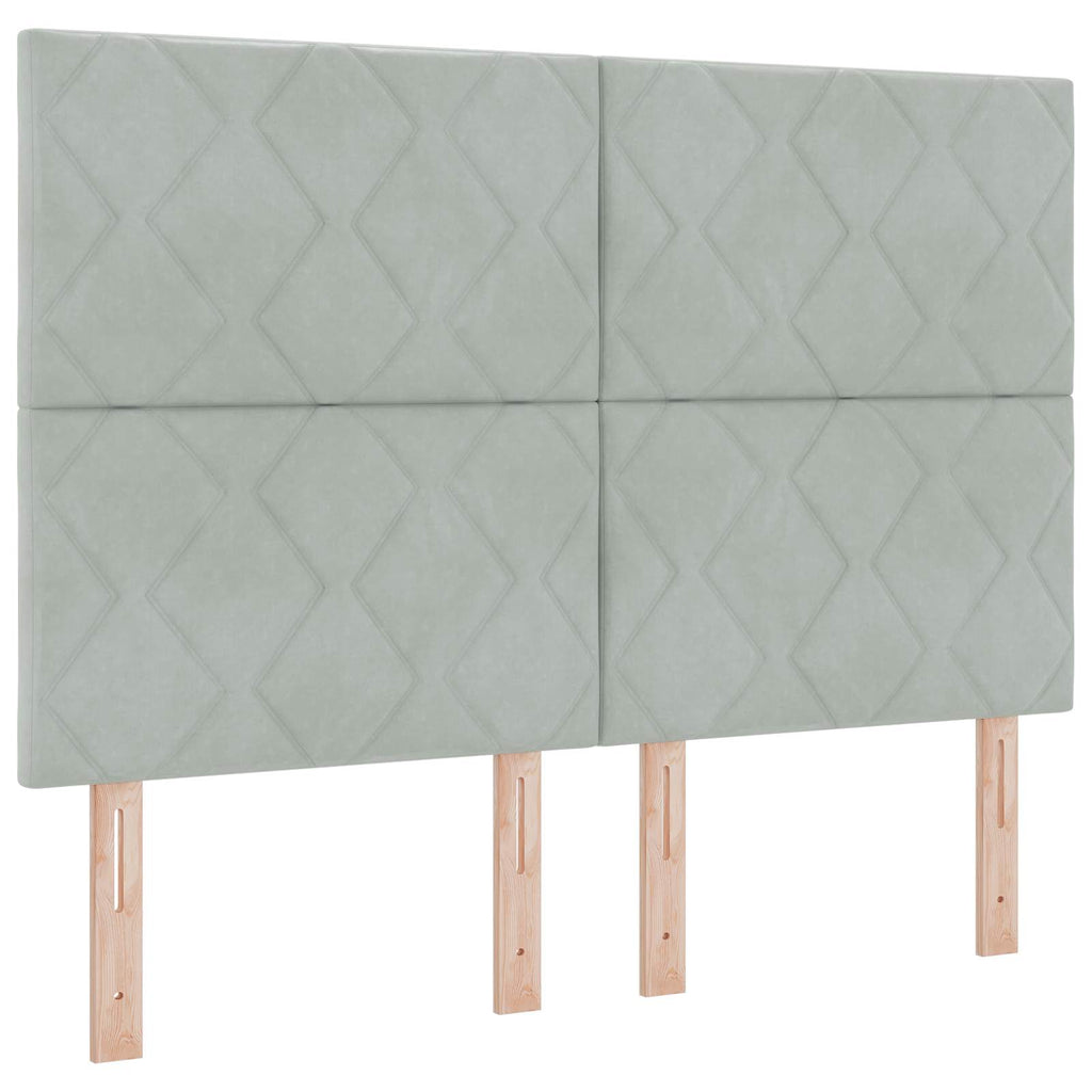 vidaXL Łóżko z box spring LED z materacem jasnoszary 160 x 200 cm