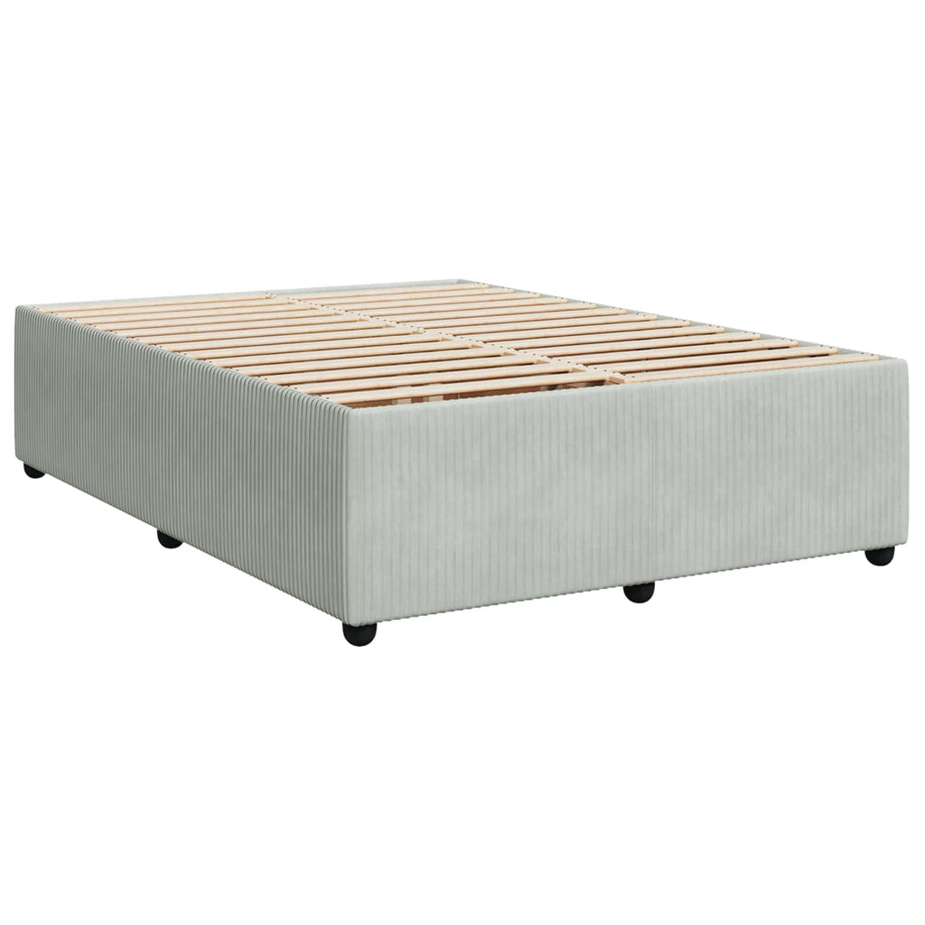 vidaXL Łóżko z box spring LED z materacem jasnoszary 160 x 200 cm