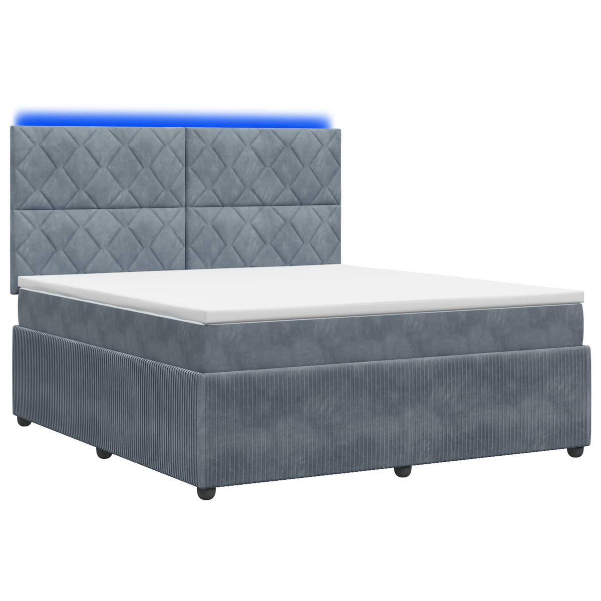 vidaXL Łóżko z box spring LED z materacem ciemnoszary 160 x 200 cm