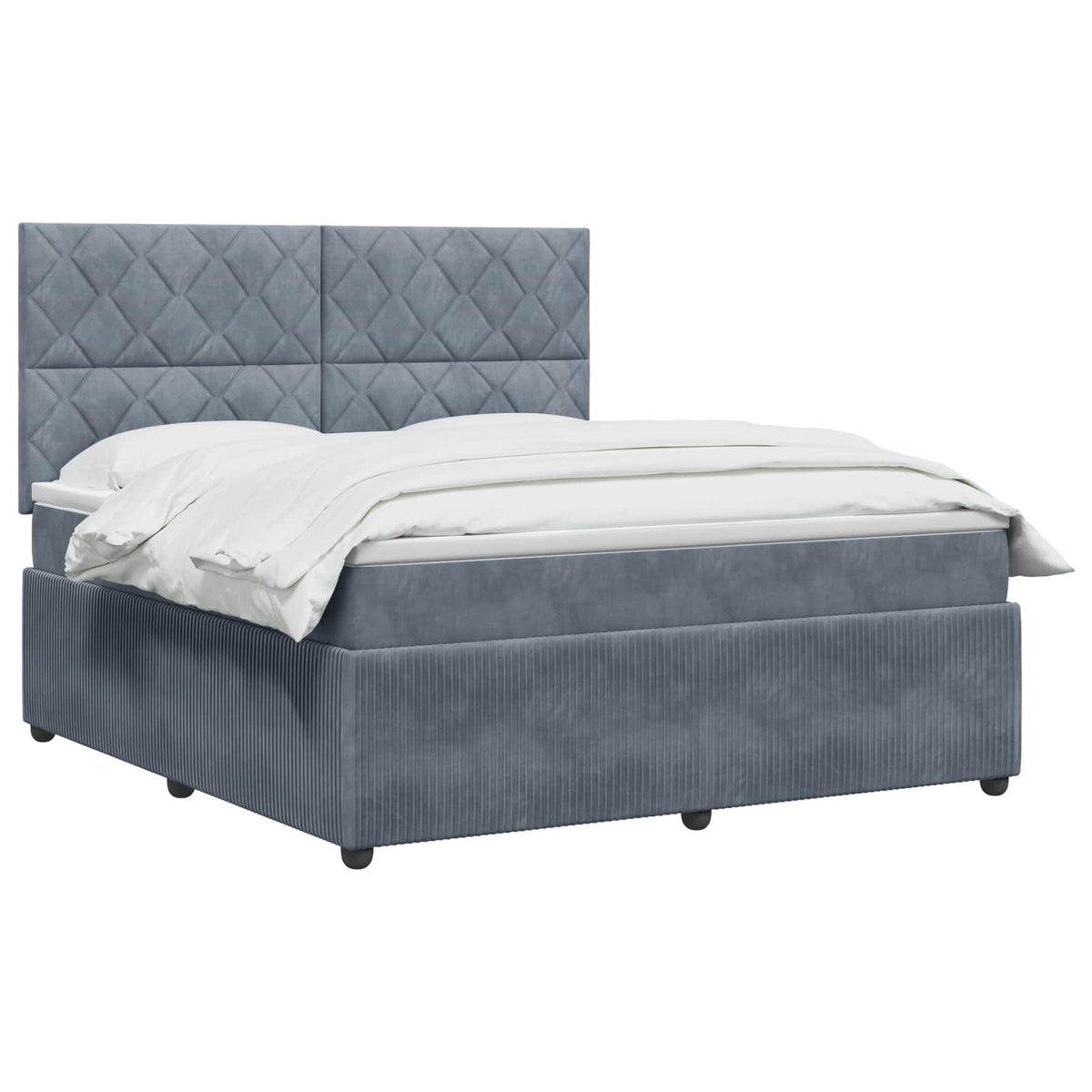 vidaXL Łóżko z box spring LED z materacem ciemnoszary 160 x 200 cm