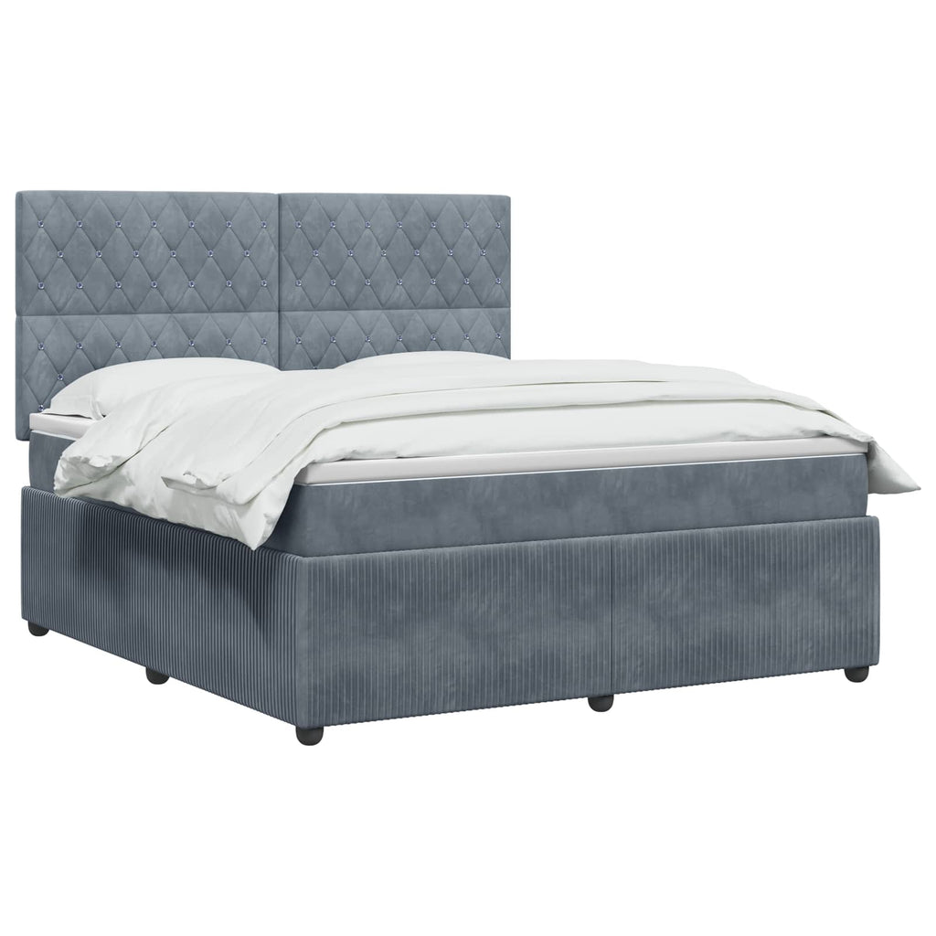 vidaXL Łóżko z box spring LED z materacem ciemnoszary 180 x 200 cm