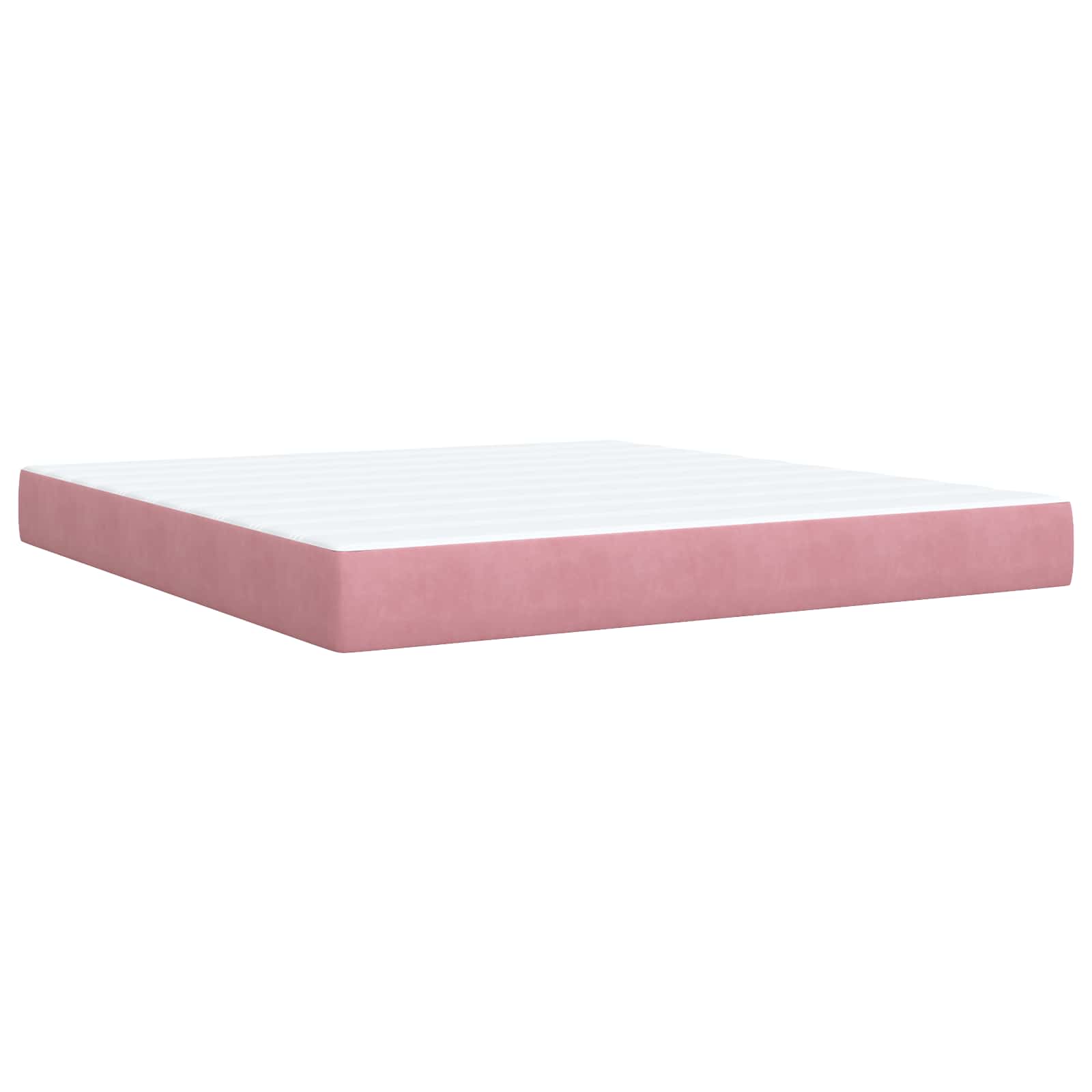 vidaXL Łóżko z box spring LED z materacem różowy 180 x 200 cm Welur