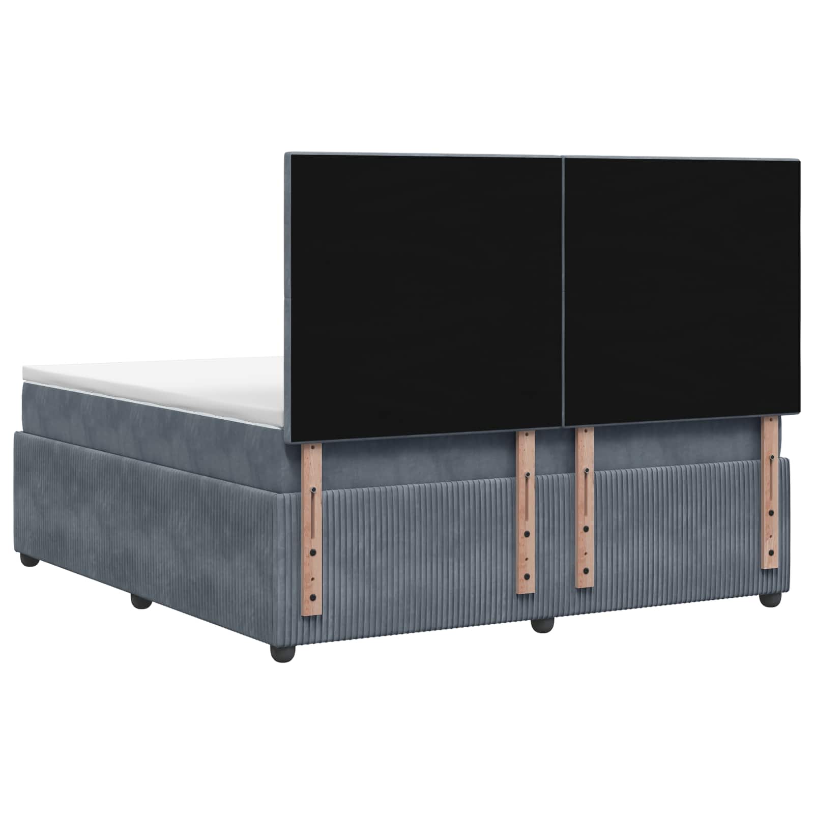 vidaXL Łóżko z box spring LED z materacem ciemnoszary 180 x 200 cm