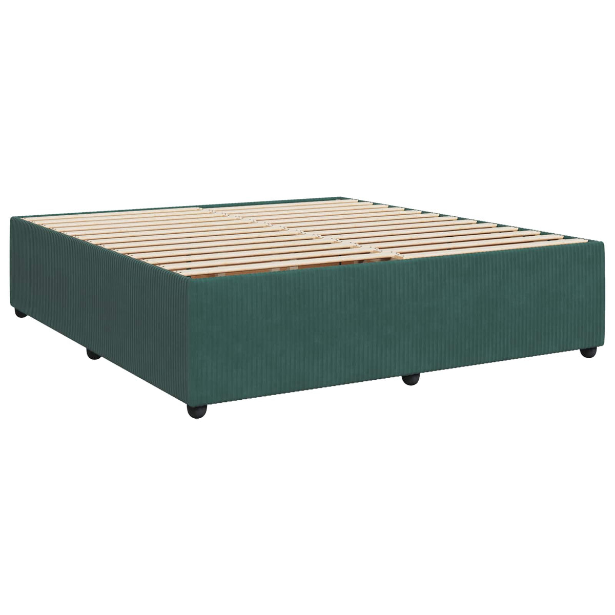 vidaXL Łóżko z box spring LED z materacem Ciemnozielony 180 x 200 cm