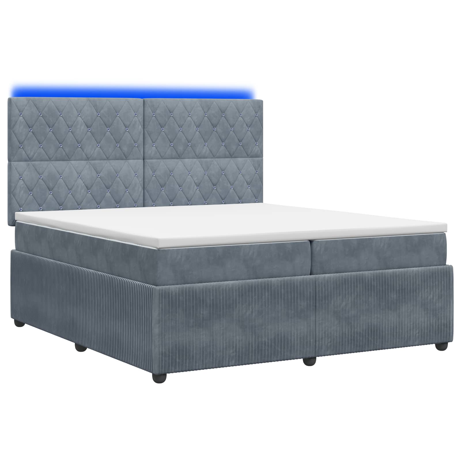 vidaXL Łóżko z box spring LED z materacem ciemnoszary 200 x 200 cm