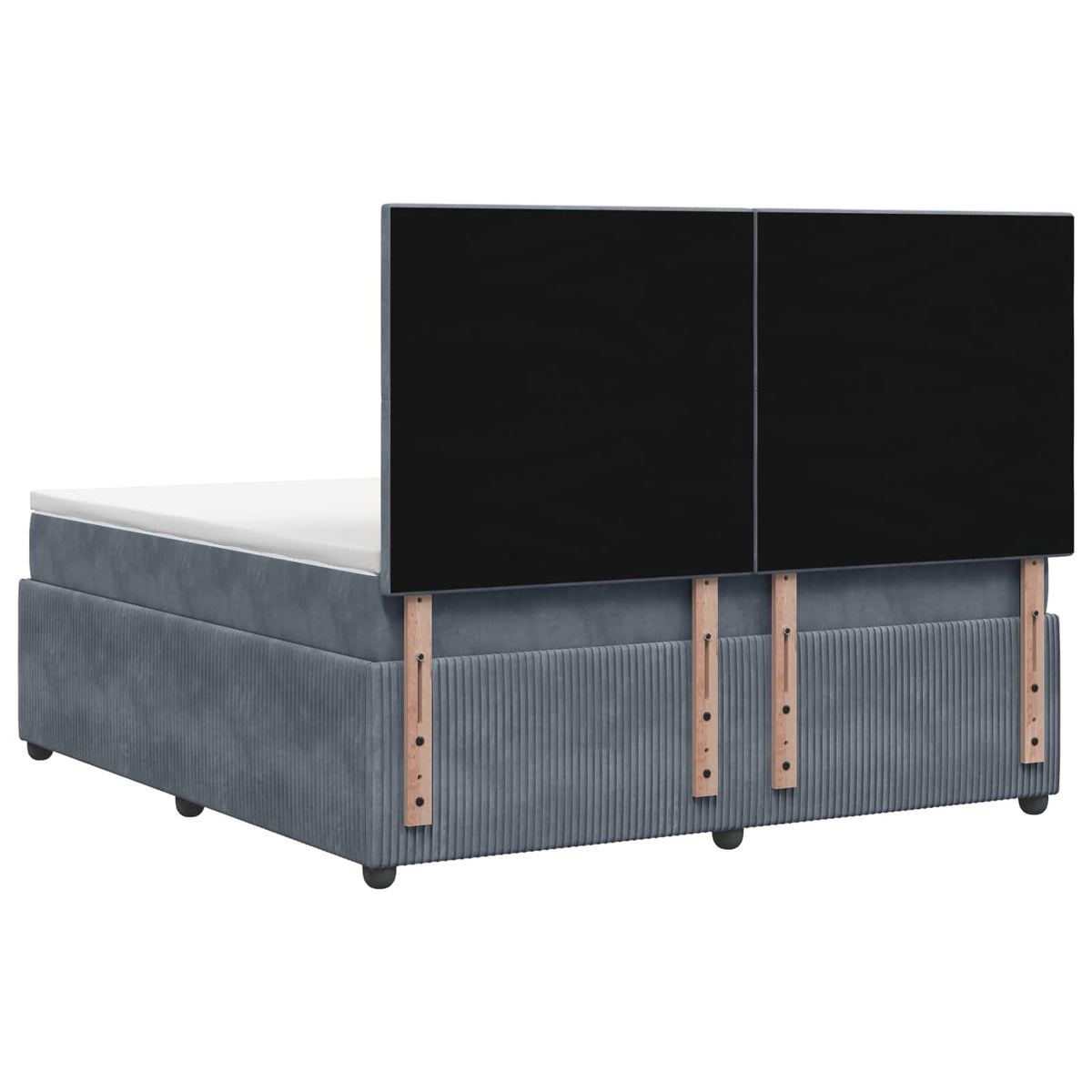vidaXL Łóżko z box spring LED z materacem ciemnoszary 200 x 200 cm
