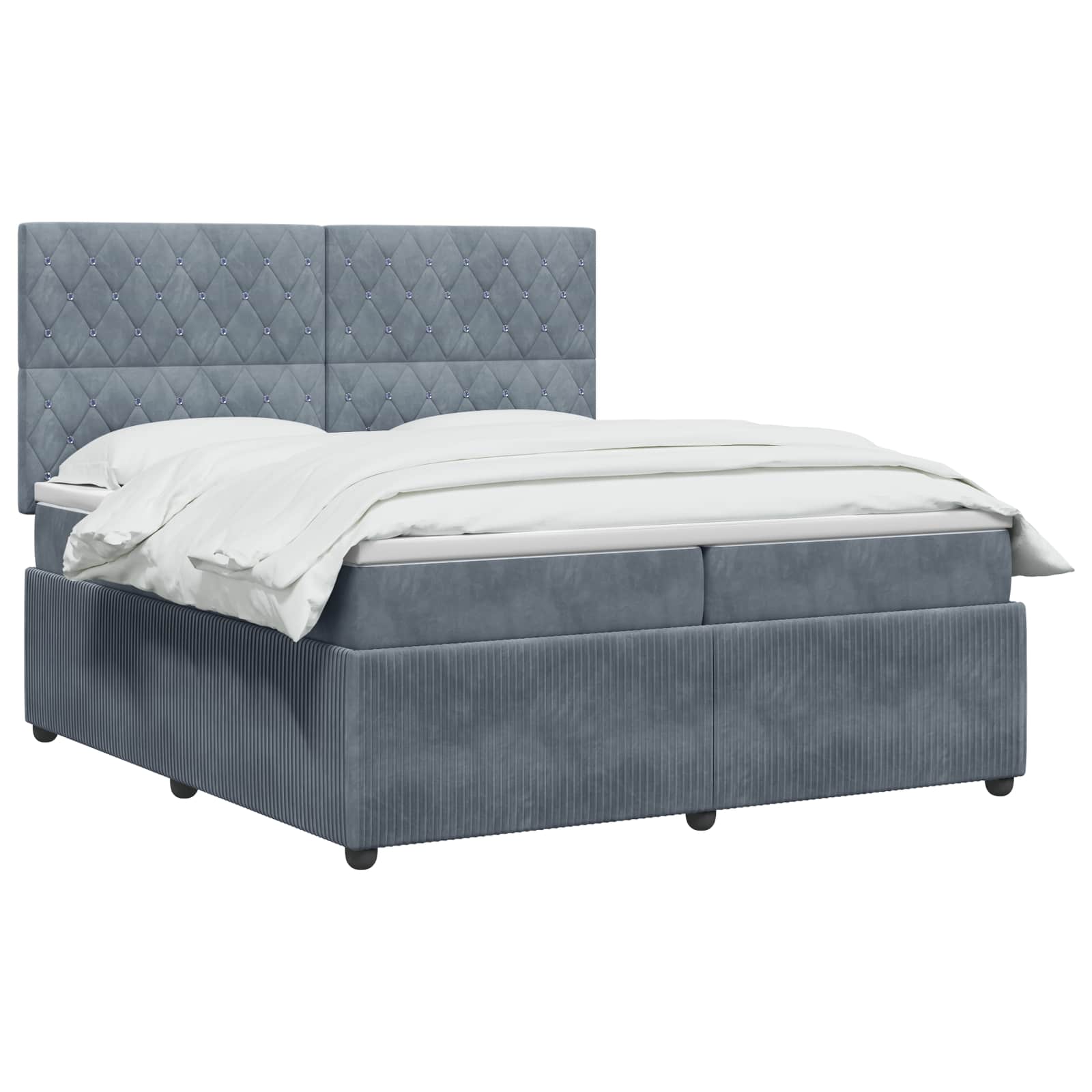 vidaXL Łóżko z box spring LED z materacem ciemnoszary 200 x 200 cm